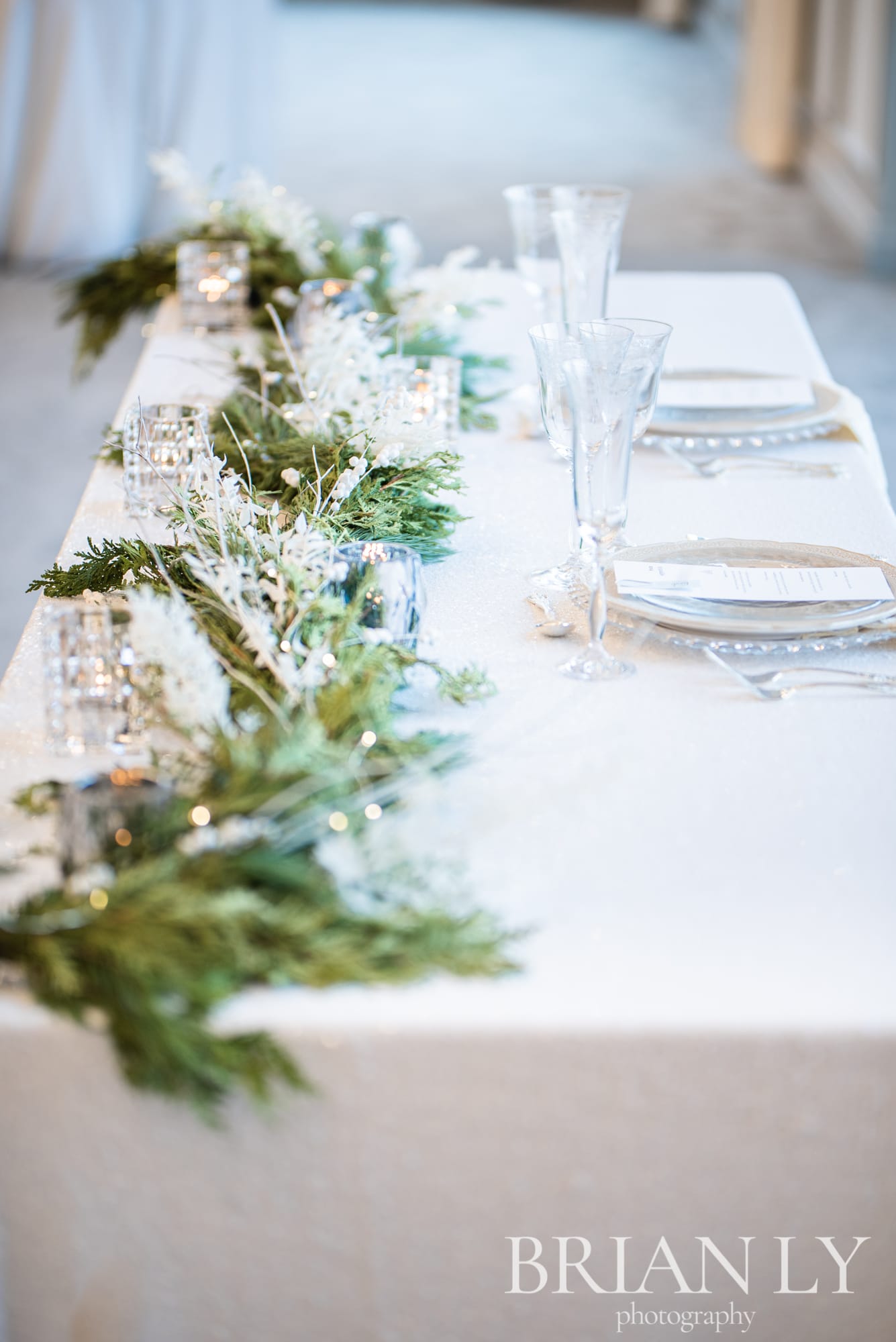 head table winter wedding styled shoot deer creek banquet facility