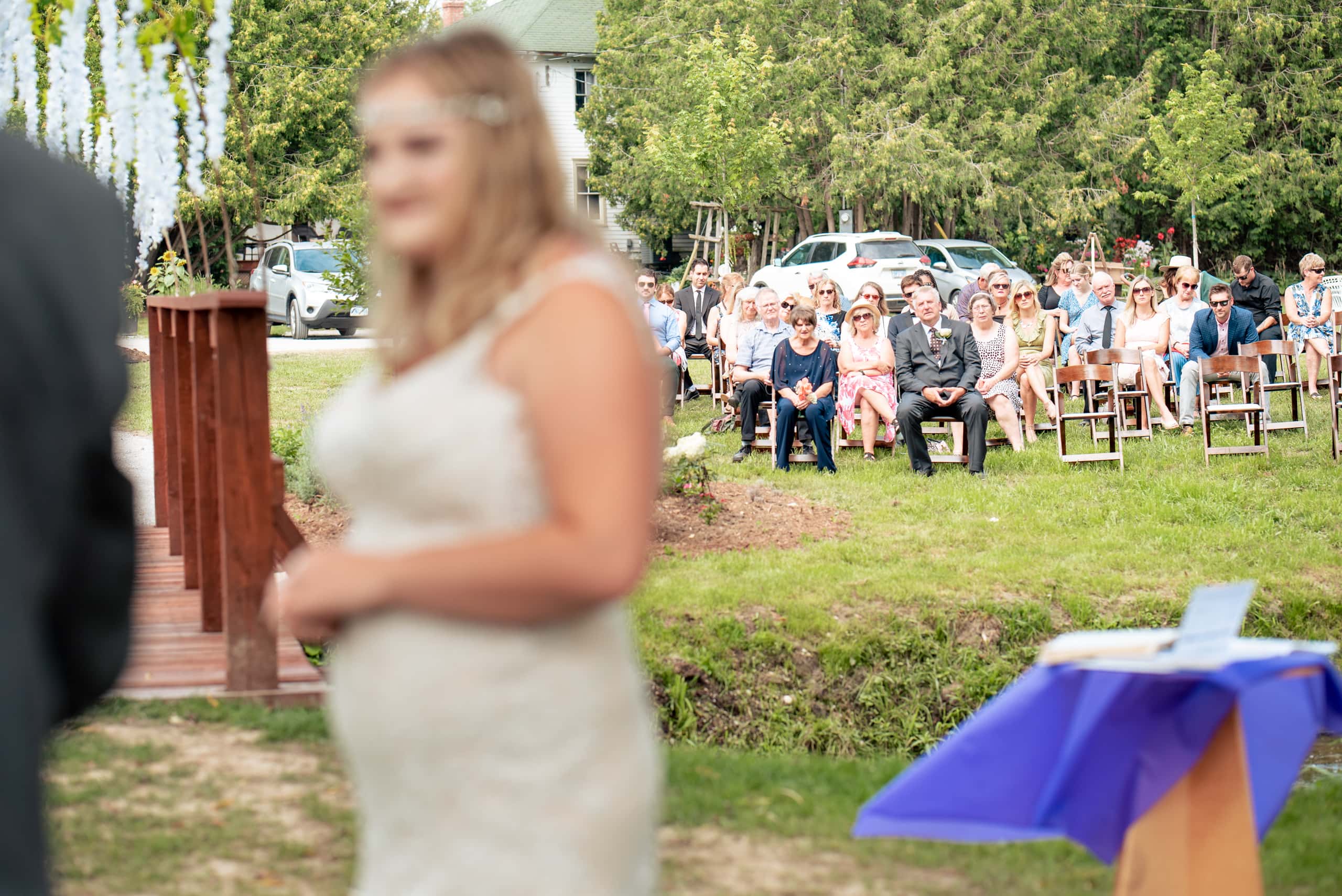 wedding ceremony at rustic farm wedding by Durham Region Wedding Photographer Brian Ly Photography