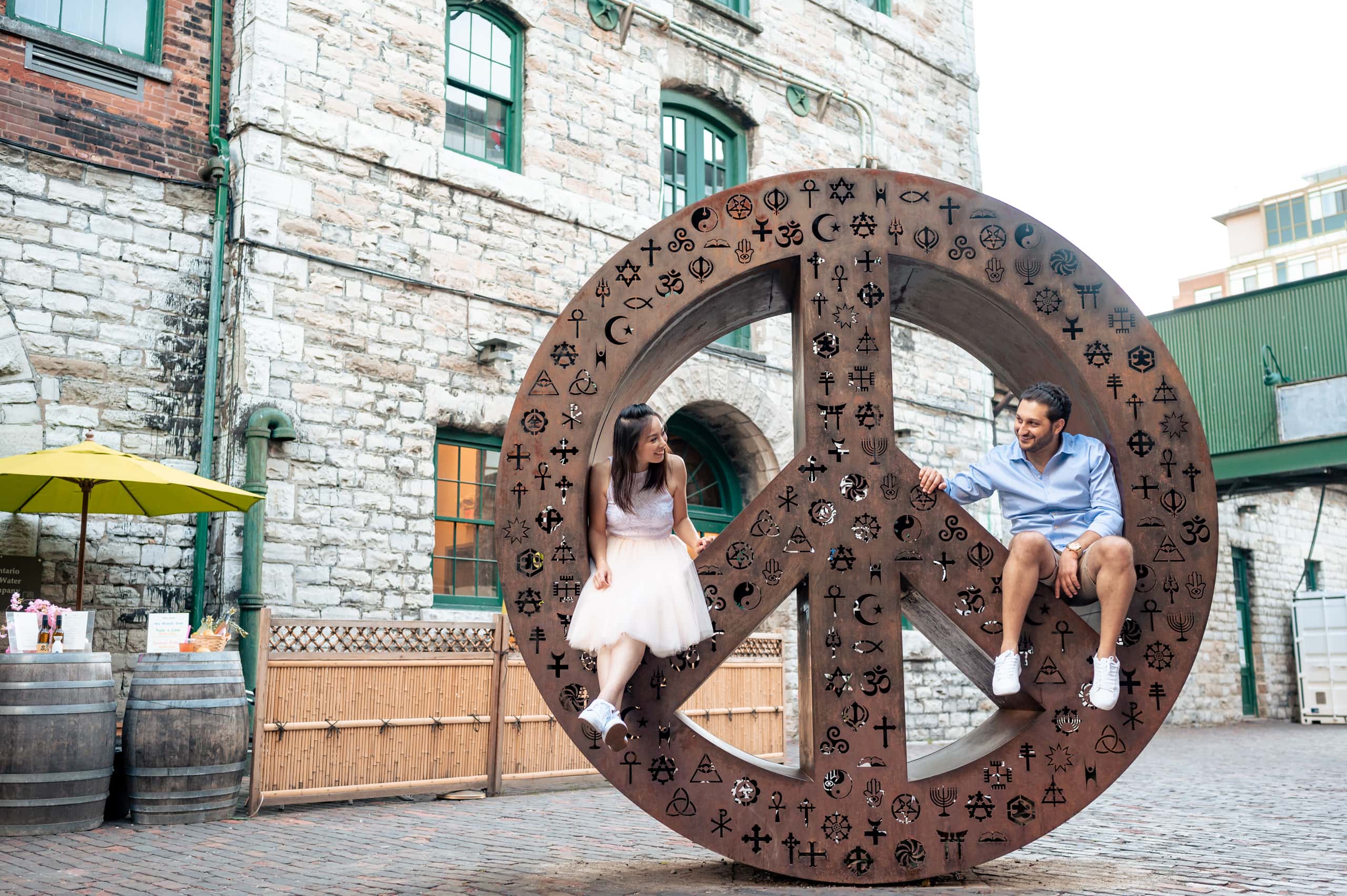 distillery district engagement photos by Durham Region Wedding Photographer Brian Ly Photography