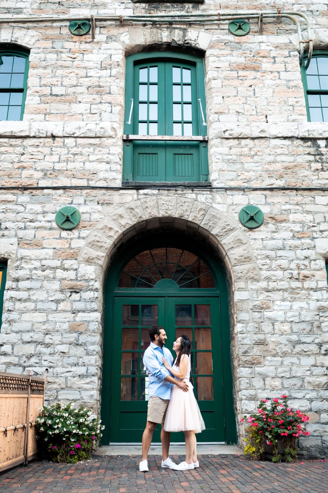 distillery district engagement photos by Durham Region Wedding Photographer Brian Ly Photography
